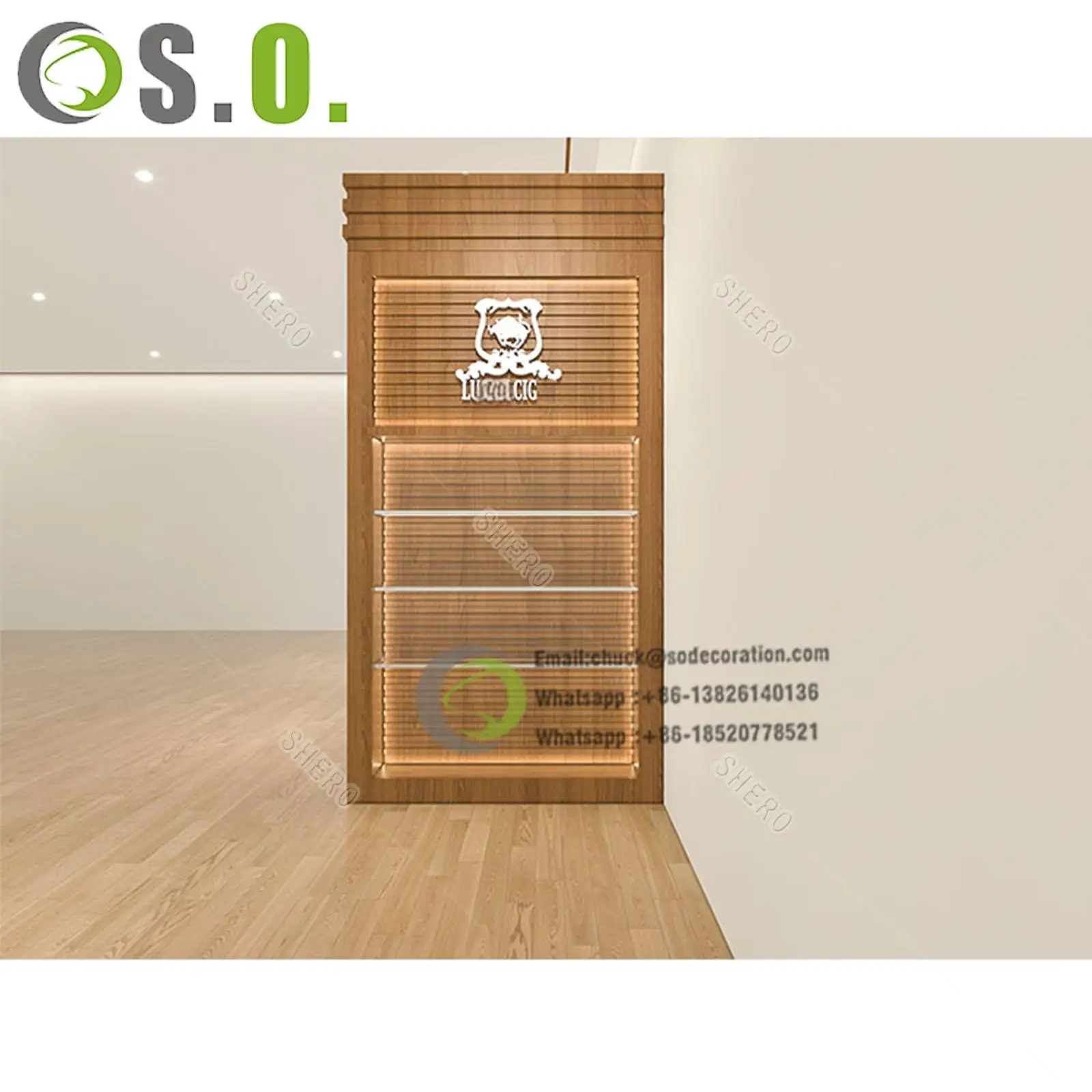 Customized Cigarette Cabinet Smoke Shop Showcase Cigar Display Racks Glass Cabinets Display Case for Smoke Shop