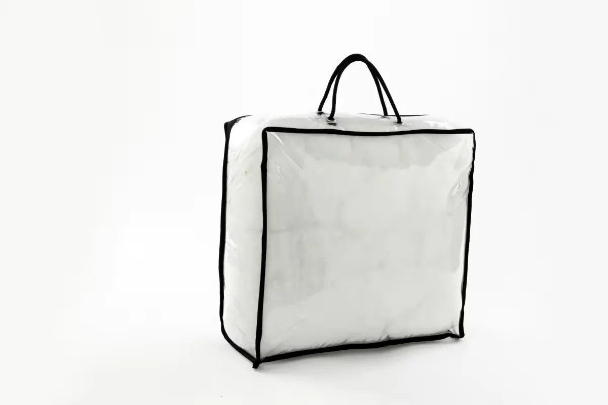 Wholesale Transparent PVC Plastic Zipper Bags for Pillow Quilt Packaging Bags with Handle Transparent Comforter Bag