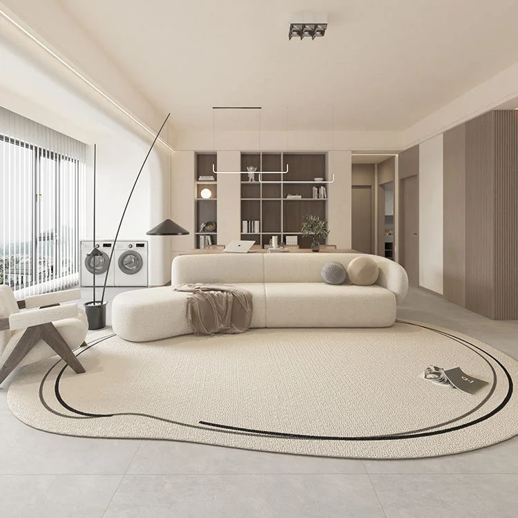 Modern minimalist irregular shaped carpet handmade custom tufting carpet Wool patchwork pattern carpet for the room