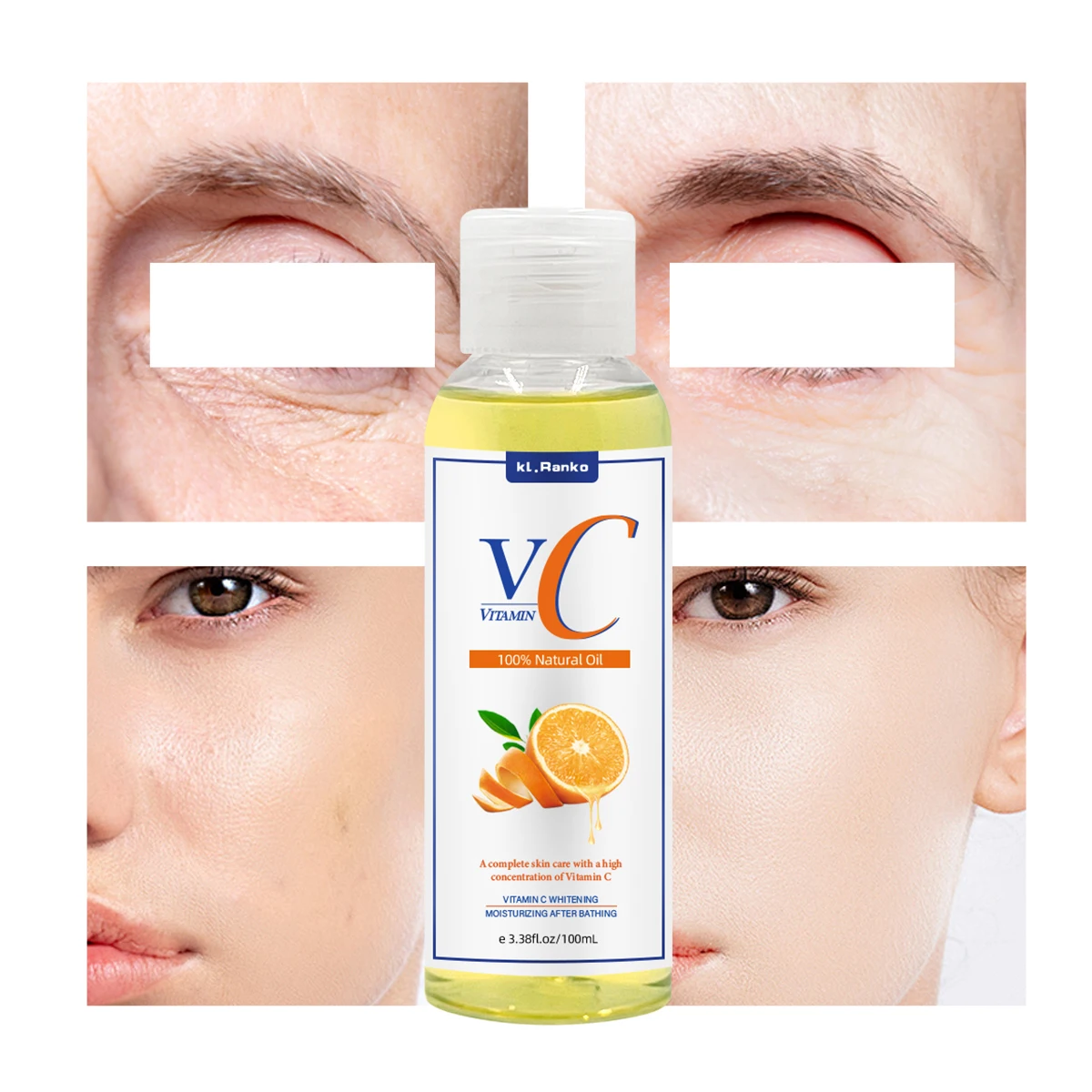 Custom Logo OEM ODM Natural Organic VC Whitening Massage Oil  Lightening Pure Vitamin C Body Glow Oil For Skin Care Products