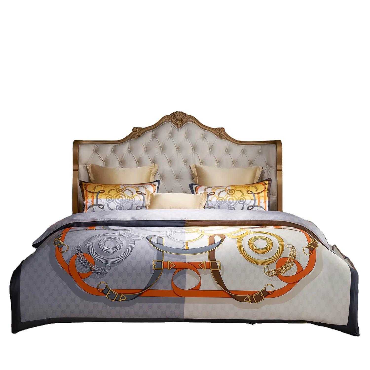 Customizable Printed Colorful Real Silk Quilt Cover Smooth Soft Comfortable Durable Home Silk Bedding Set With Gift