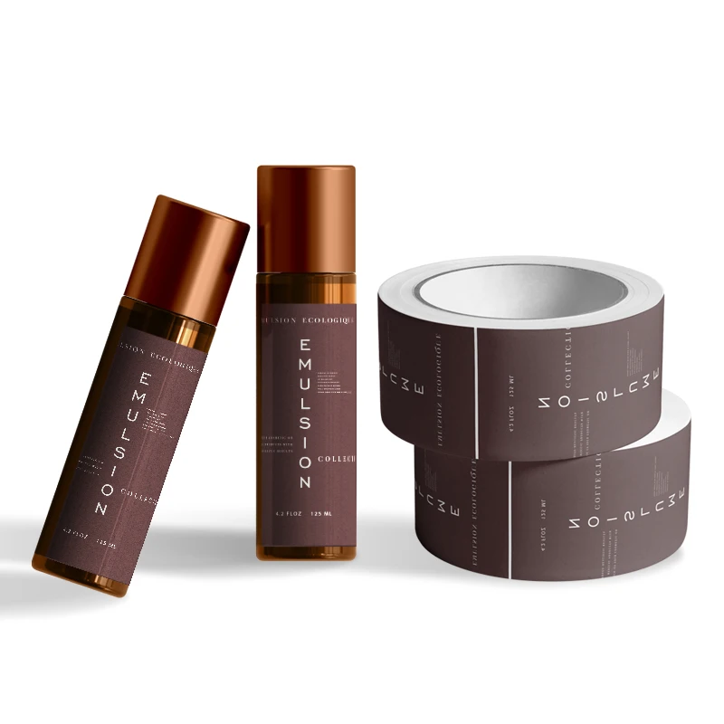 Custom Logo vinyl waterproof Printed perfume bottle shot product Adhesive sticker rolls packaging label maker
