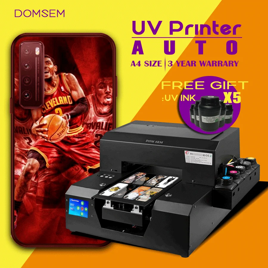 DOMSEM A4 uv Inkjet Printers for Iphone Phone Case Mobile Cover