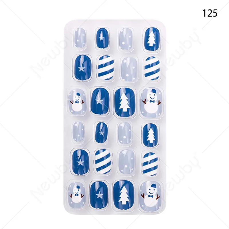 Hot sale kid nail 24 Pcs Harmless Fingernail Press On False Nails Full Cover Cute Child Artificial Short Nail Tips