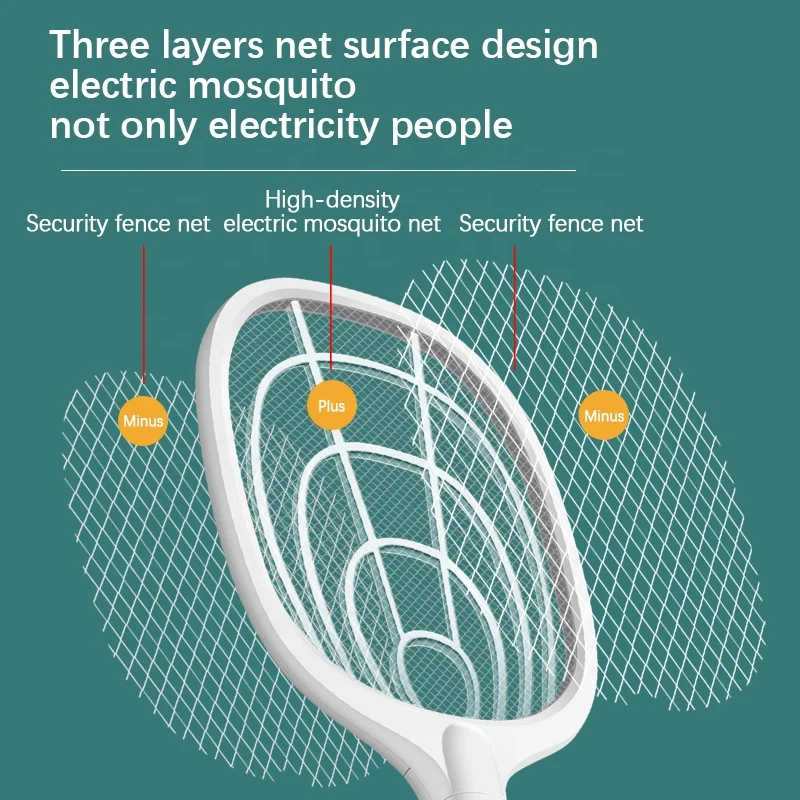 2 In 1 Outdoor Portable Smart Trap Usb Rechargeable Electric Fly Mosquito Killer Racket
