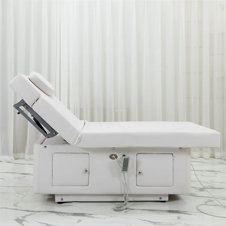 Kisen Manufacturers Wholesale Price Three Motor Electric Spa Facial Treatment Massage Table With Adjustable Hand Pillow