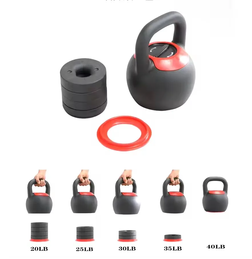 Hot Sale 5 In 1 Adjustable Kettlebell Gym Equipment Cast Iron Fitness Weight Lifting Adjustable Kettlebell