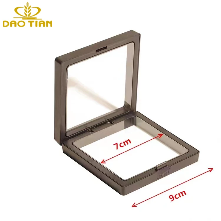 Custom 3D Floating Display Case Transparent PE Film Frame Suspension Box for Jewelry Sundries Challenge Coin AA Medallions Medal