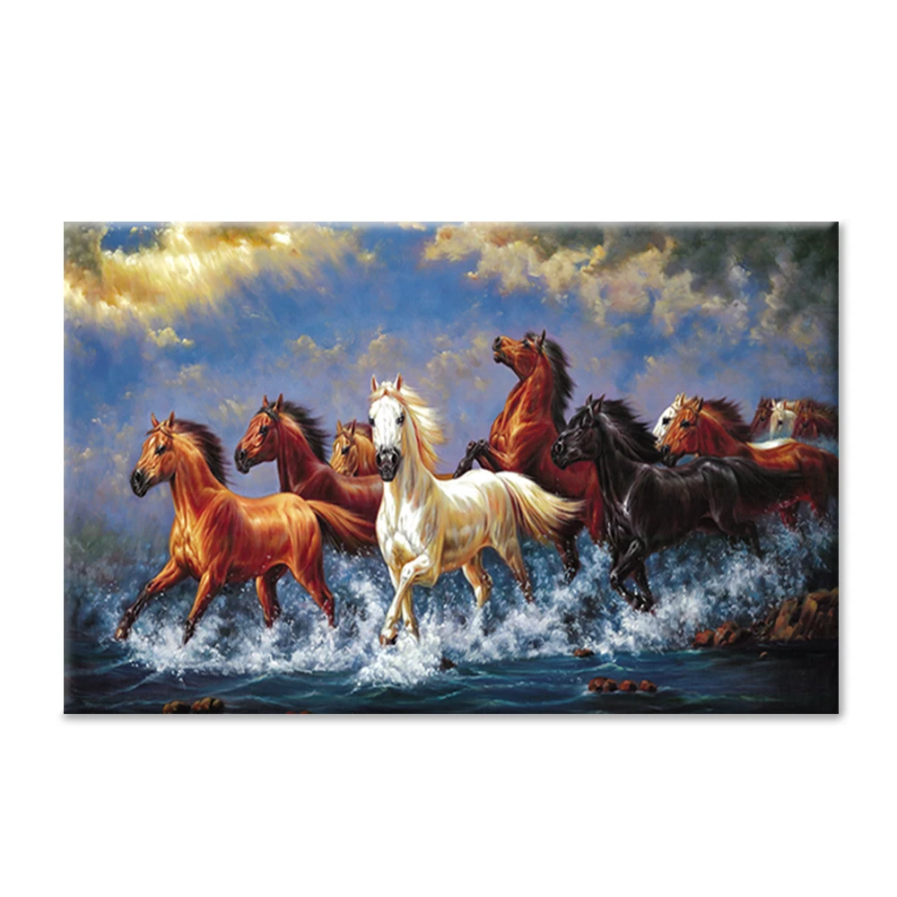 Custom canvas wall art home goods original famous oil paintings with horses