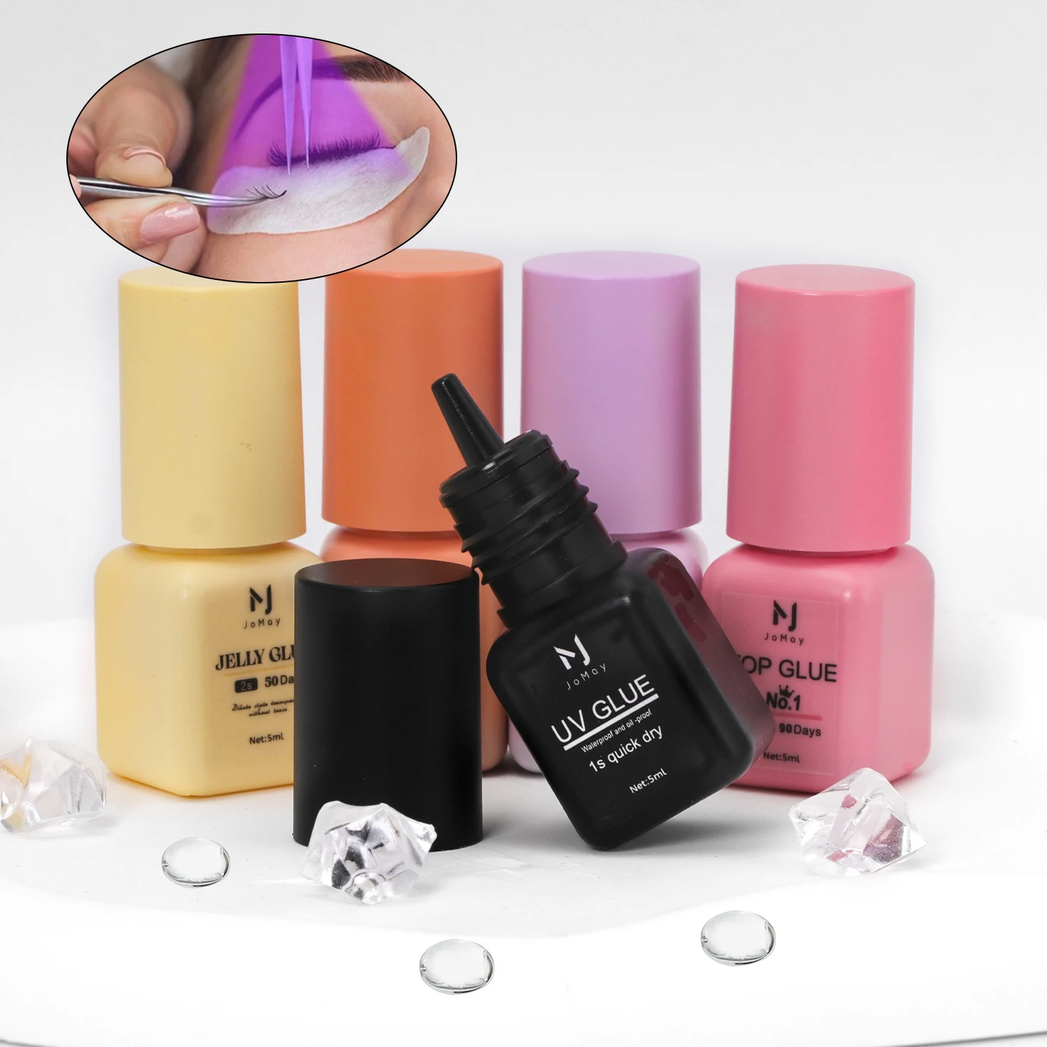 TMO UV Lash Extension Glue - Fast Drying, Waterproof, Non-Toxic Adhesive with LED Light for Professional Eyelash Extensions