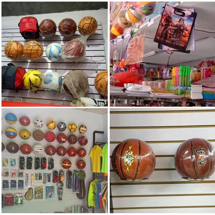 Portable Slatwall Storage Solution Wall Mounted Ball Racks Basketball Butler Holders