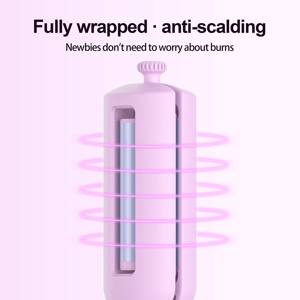 bedazzled temperature control tapered barrel automatic led adjustivble waver custom color portable curling iron