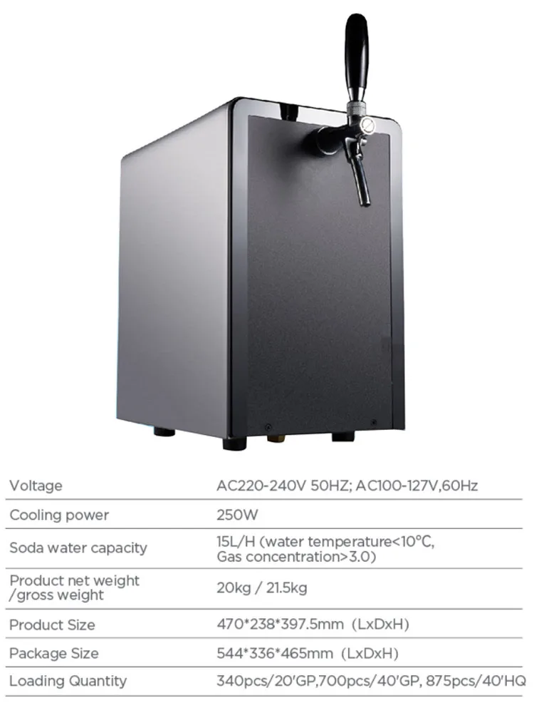 Cold Sparkling Water Dispenser Ice Soda Water Maker Machine Stainless Steel Gas Water Dispenser