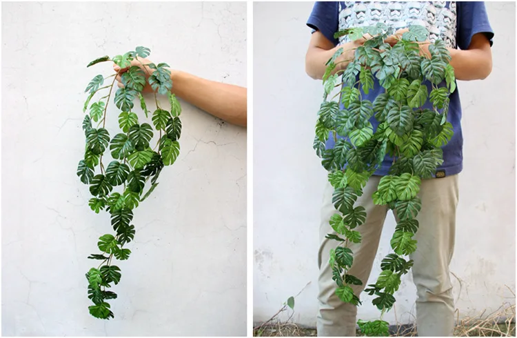 JD149 Artificial turtle back leaf rattan wall hanging green plant home hotel model room decoration