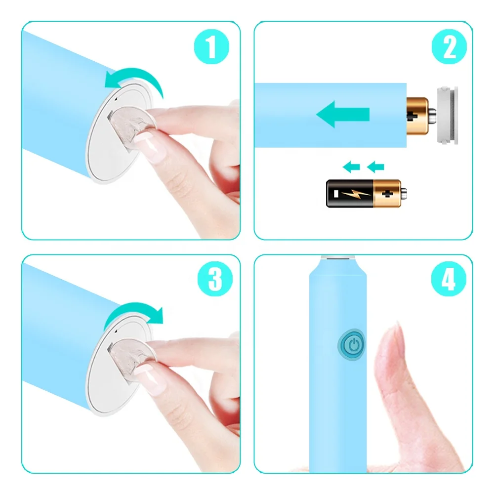 KT8 Free Sample Battery Powered Vibrating Automatic Soft Bristle Cute Baby Children Kids Sonic Electric Toothbrush