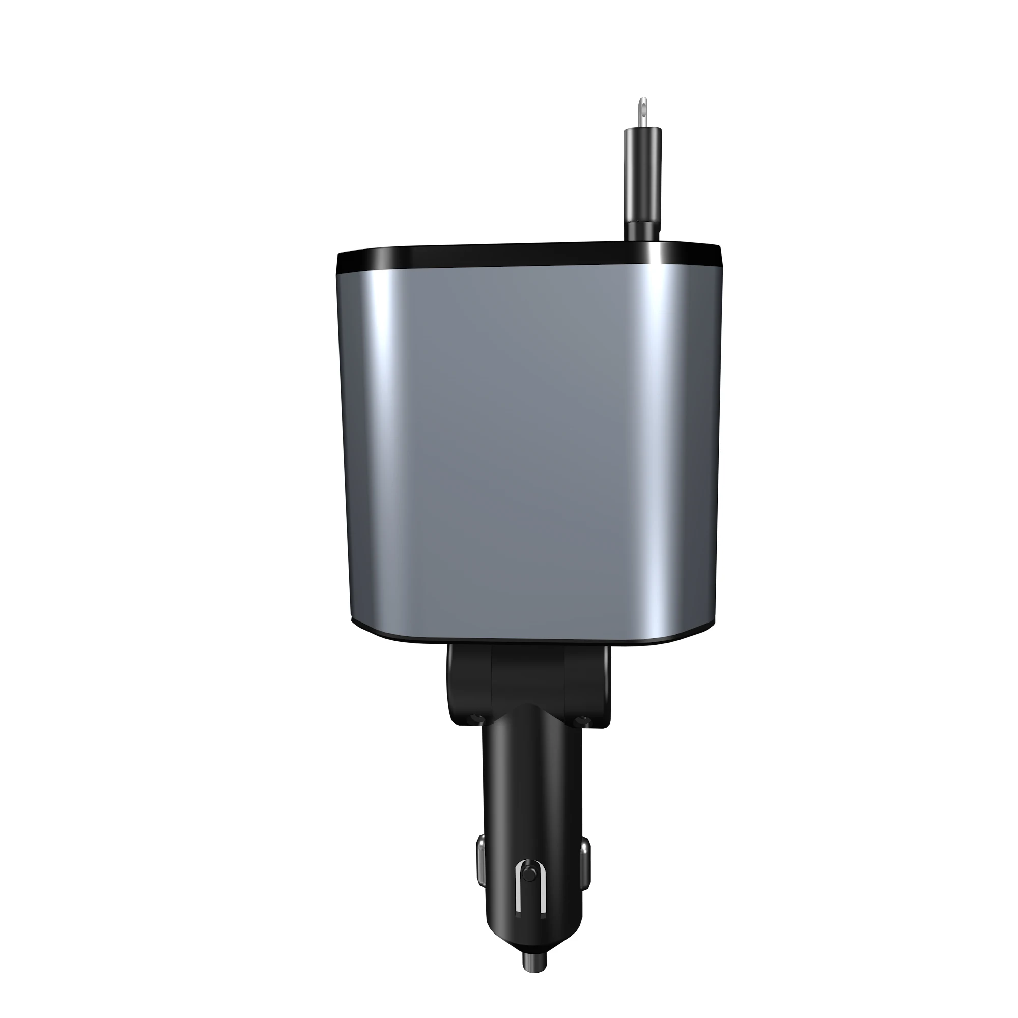 4 в 1 A1 Портативный PD Type C Алюминиевый сплав Выдвижной USB Супер быстрая зарядка автомобильное зарядное устройство кабель адаптер для телефона