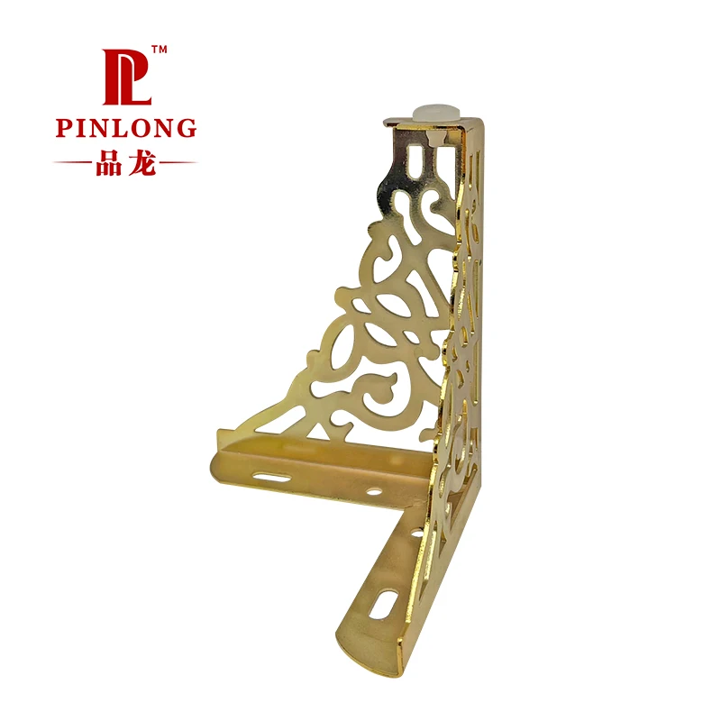 Pinlong Wholesale Hot-selling Electroplated Furniture Legs Hardware Fittings Gold Sofa Legs Skeletonized Pattern Cabinet Legs