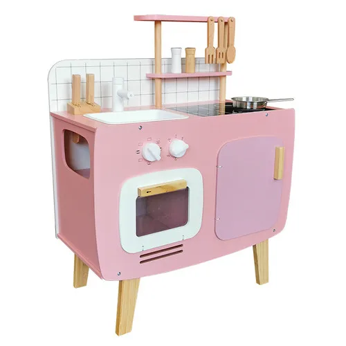 New Customized Pretend Play Big Cooking Toy Wooden Kitchen Toy Set for Kids