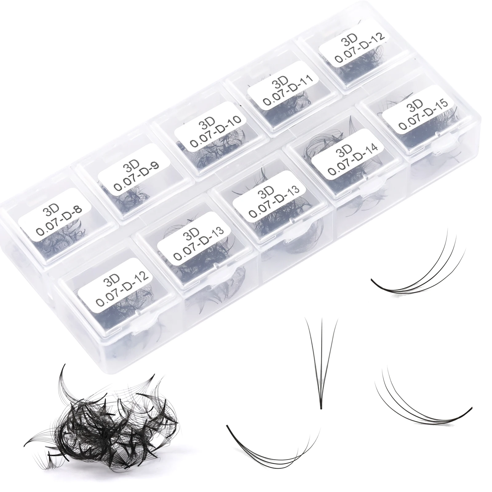 Private label loose fan lashes wholesale price 600/1000 fans long pointy base premade volume fans eyelash extensions