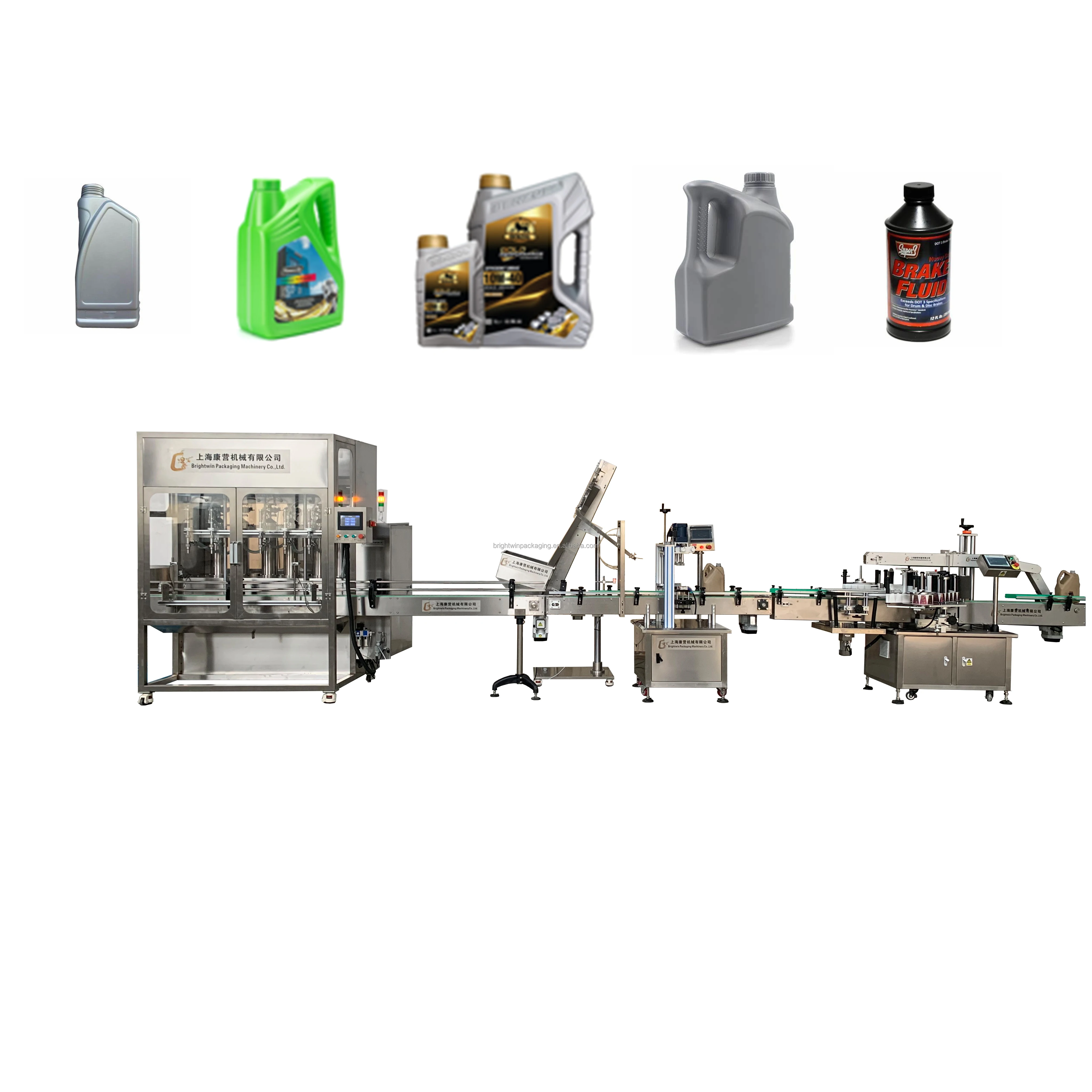 Filling capping labeling machine with CE ISO GMP certificate for engine brake oil