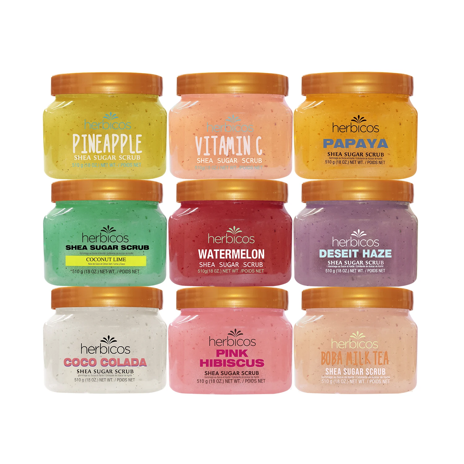 Private Label Organic Shea Butter Body Scrub Vitamin C and Milk Infused Hydrating Exfoliating Salt Sugar Bath Works for Adults