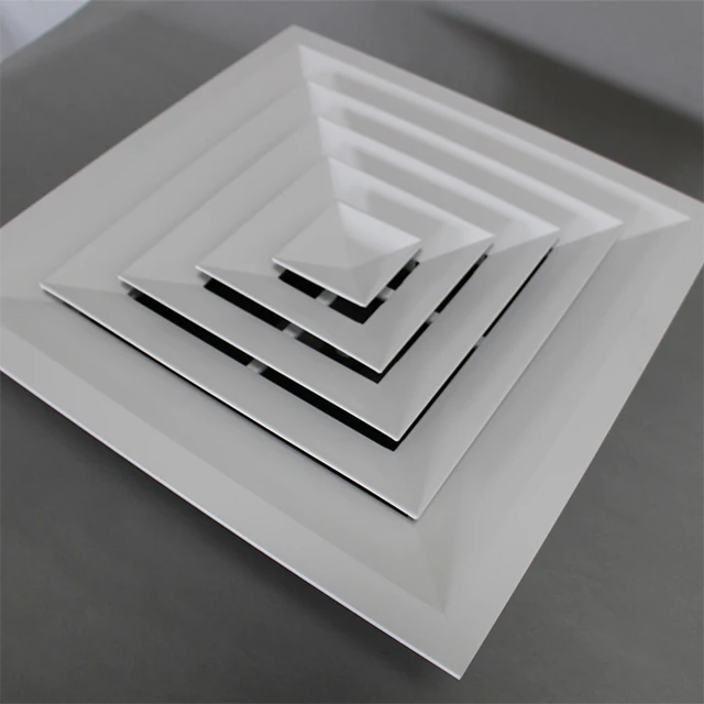 QIEXEIN HVAC System Way Supply Ceiling Air Diffuser Air Conditioning Square Diffuser Air Vent Outlet