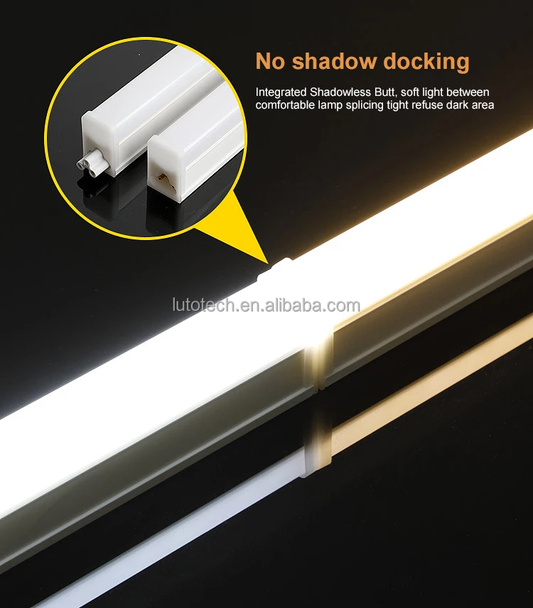 2ft 4ft 5ft LED Tube Lighting Aluminum PC T5 Color 220V IP44 Integrated LED Light Fixture Linear Lights for Home Office & Shop