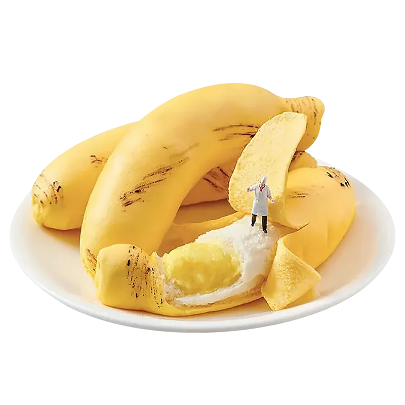 Cheap factory price baozi frozen bao buns chinese snacks wholesale banana-shaped milk flavor steamed bun