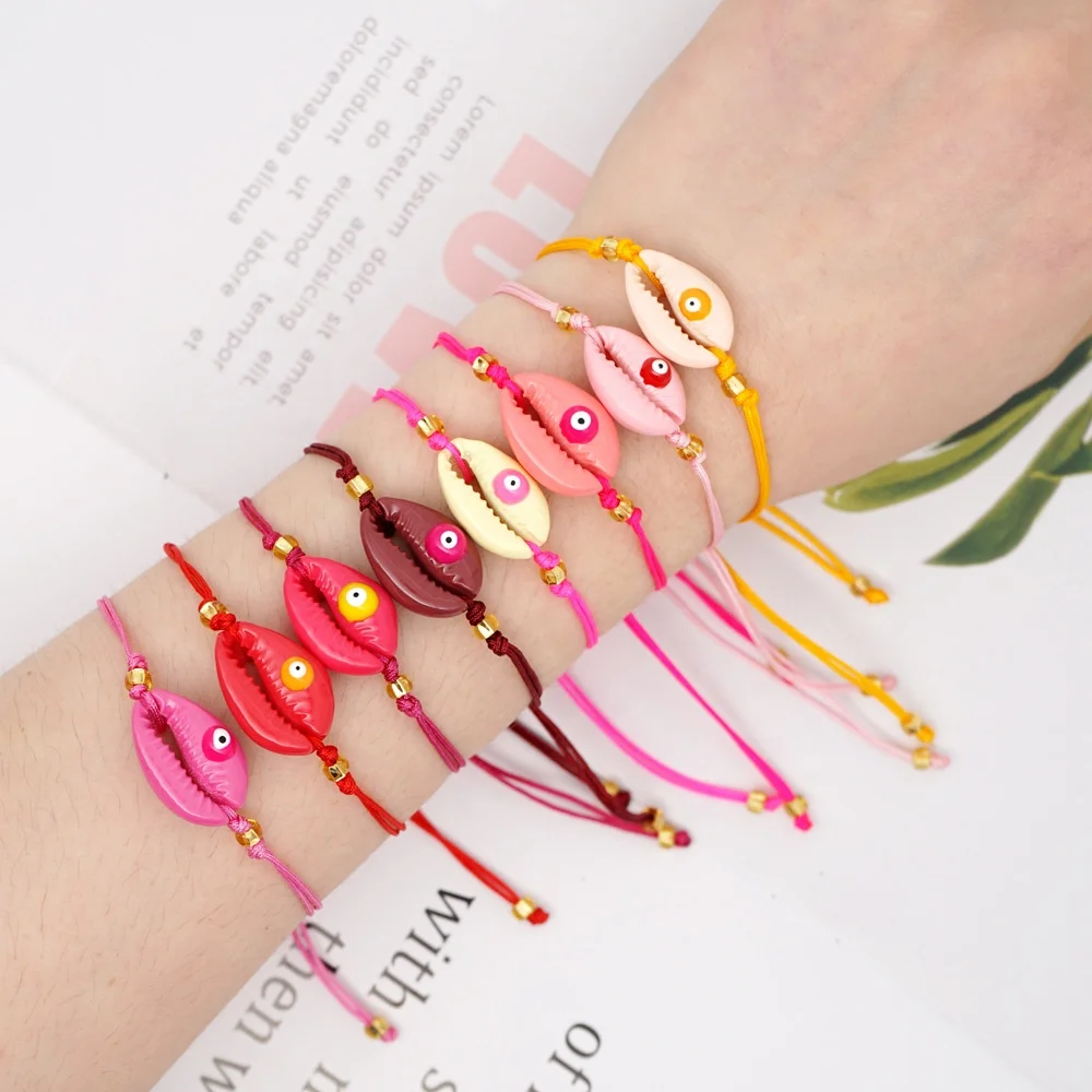 New Design Handmade Bisuteria Ethnic Evil Eyes Shell Bracelet Jewelry Wholesale