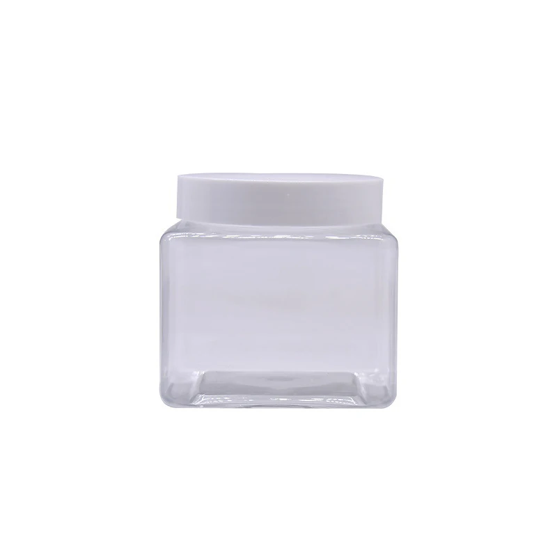 8oz 250ml square cosmetic PET scrub jar clear pots cosmetic body scrub container empty pet plastic jars