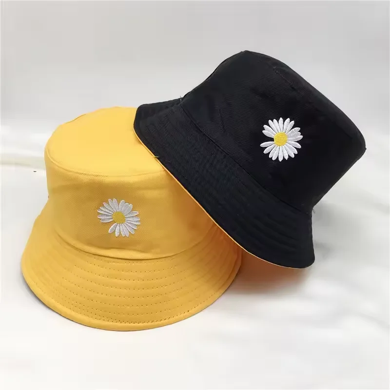 Custom Unisex Outdoor Cartoon Embroidery Logo Cotton Bucket Cap Summer Fisherman Gorras Sun Bucket Hat