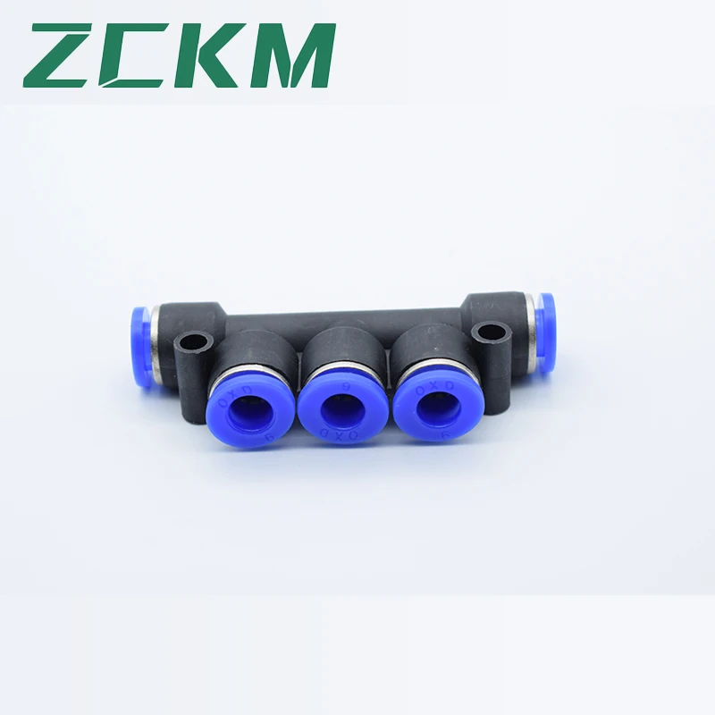 PK Series Pneumatic Straight Push Connectors 5 Way Plastic Quick Release Connectors Air Line Fittings