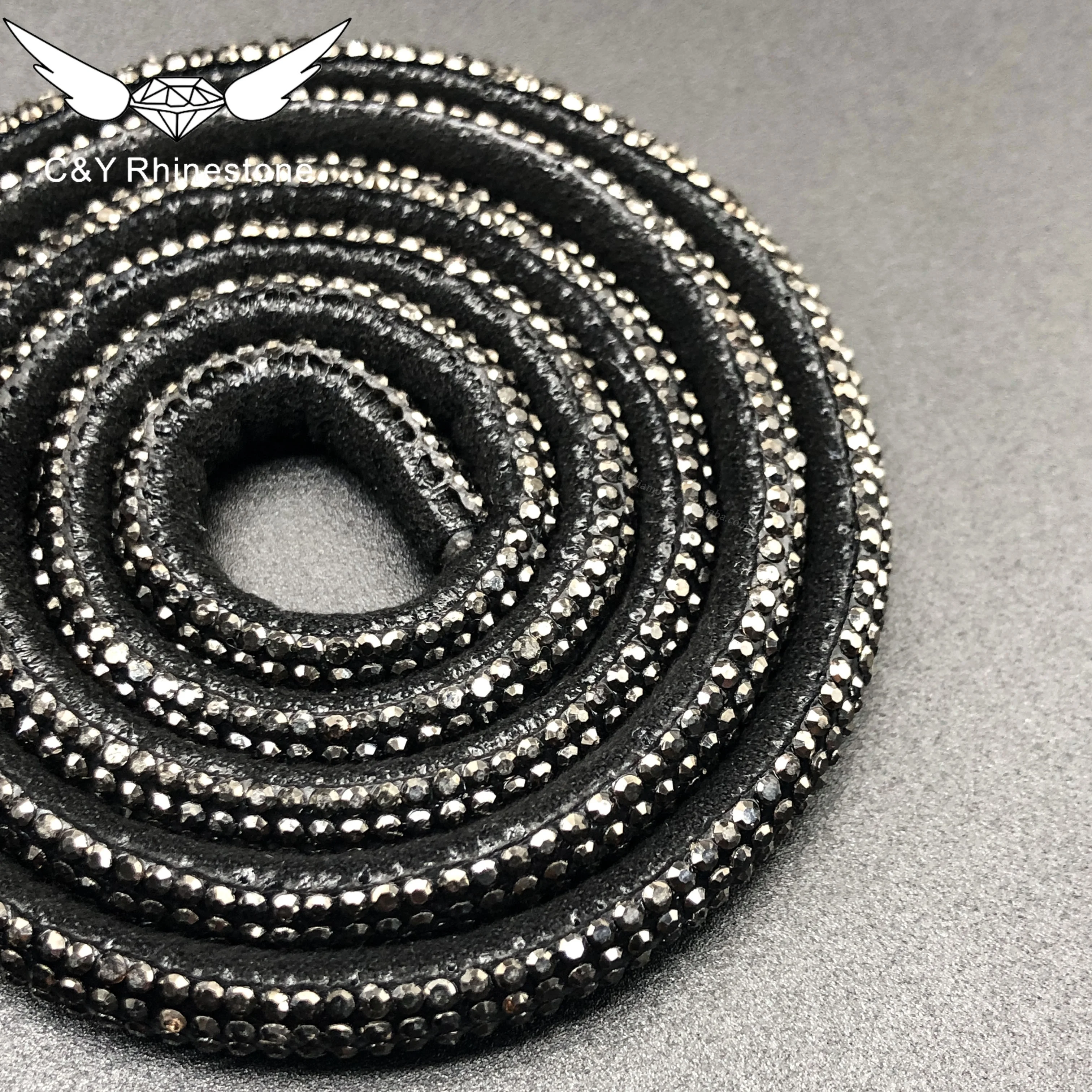 CY  6mm Luxury Crystal Diamond Rope Tube For Hoodies Shoelace Crystal Rhinestone Cord