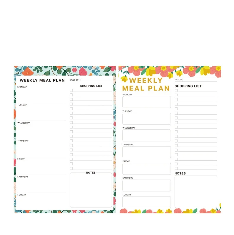custom Recipe list Dietary planner book Notepad Magnetic refrigerator magnets Shopping planner self-discipline