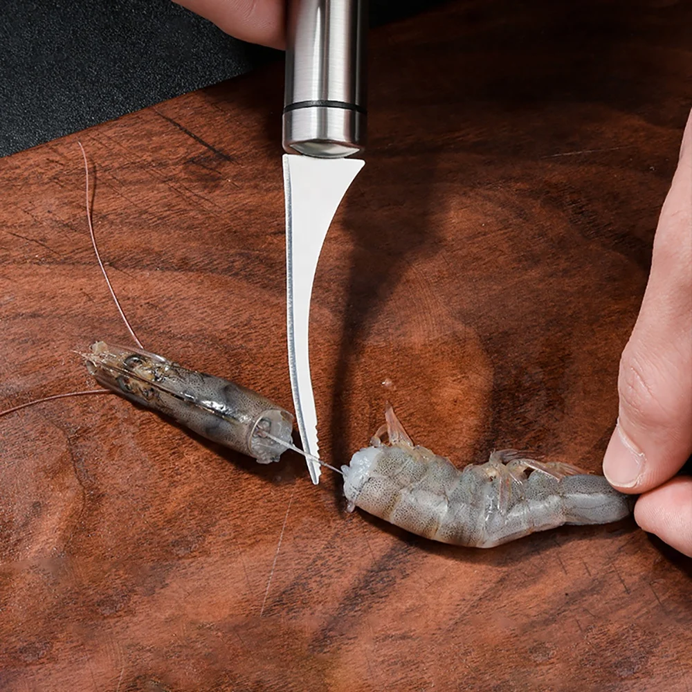 Kitchen Gadgets Stainless Steel Blade Peeling Shrimp Lobster Prawn Fish Knifes Line Knife Practical Seafood Tools Supplies