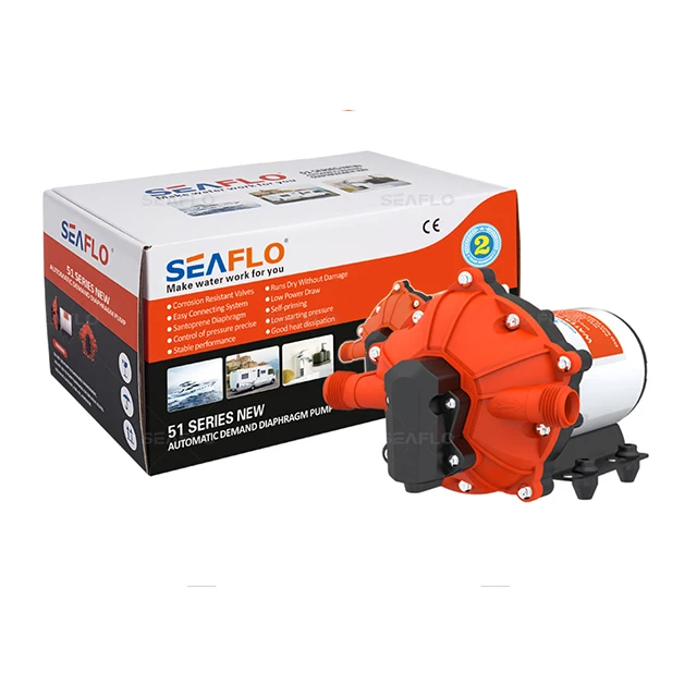 Sea Flo 12 Volt DC Diaphragm Water Pump Self-priming Four Piston 19LPM 60PSI High Pressure Diaphragm Water Pump