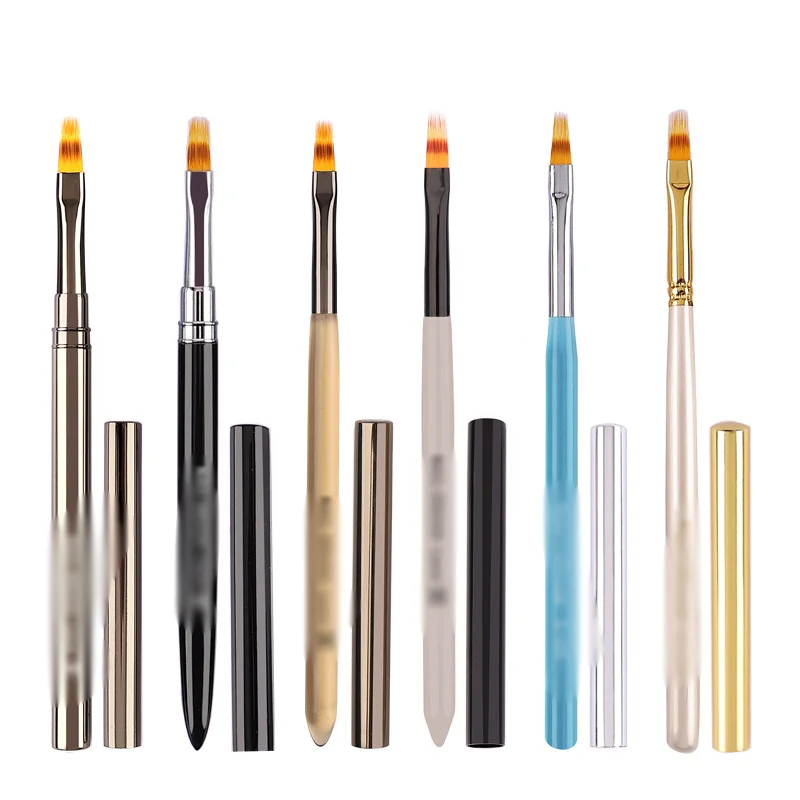 RU Gradient serrated smudge brush paint staggered lines lace painted nail pen tool