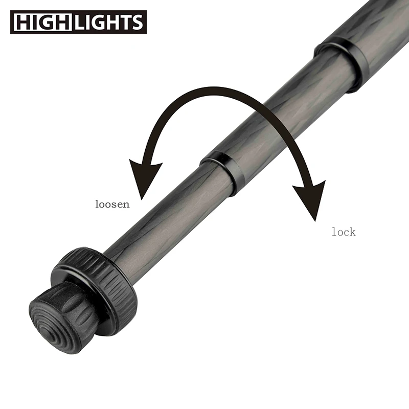 
Factory Direct 4 Section Legs Carbon Fiber Monopod Portable Light Camera Unipod 