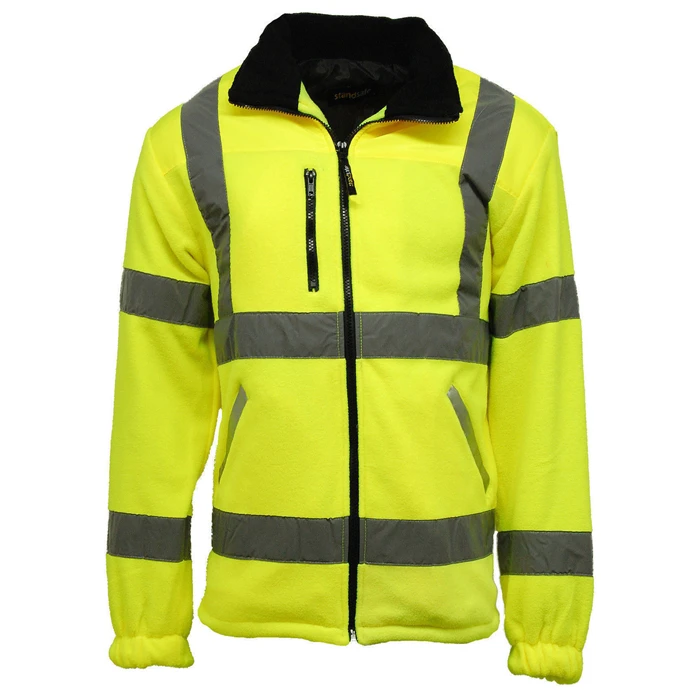 China manufacturer Hi Vis Full Zip Fleece Hoodie with 3 Meter Reflective Tape Fleece-lined Full Zip Jumper Custom wholesale