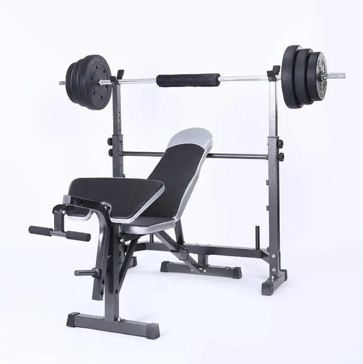 
Multi-function Fitness Strength Workout Power Training 5 Heights Adjustable Weight Lifting Training Barbell Rack 
