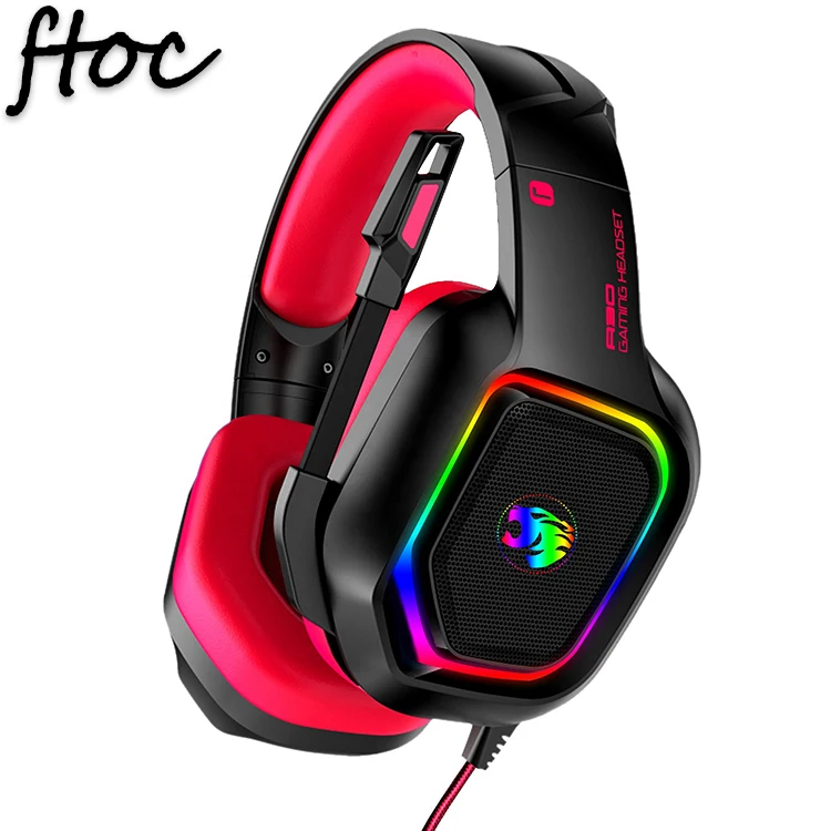 Newest Electronic Sports RGB Light Deep Bass Gaming Headphone 2.3 Meters Wired Headphones Gaming Headset