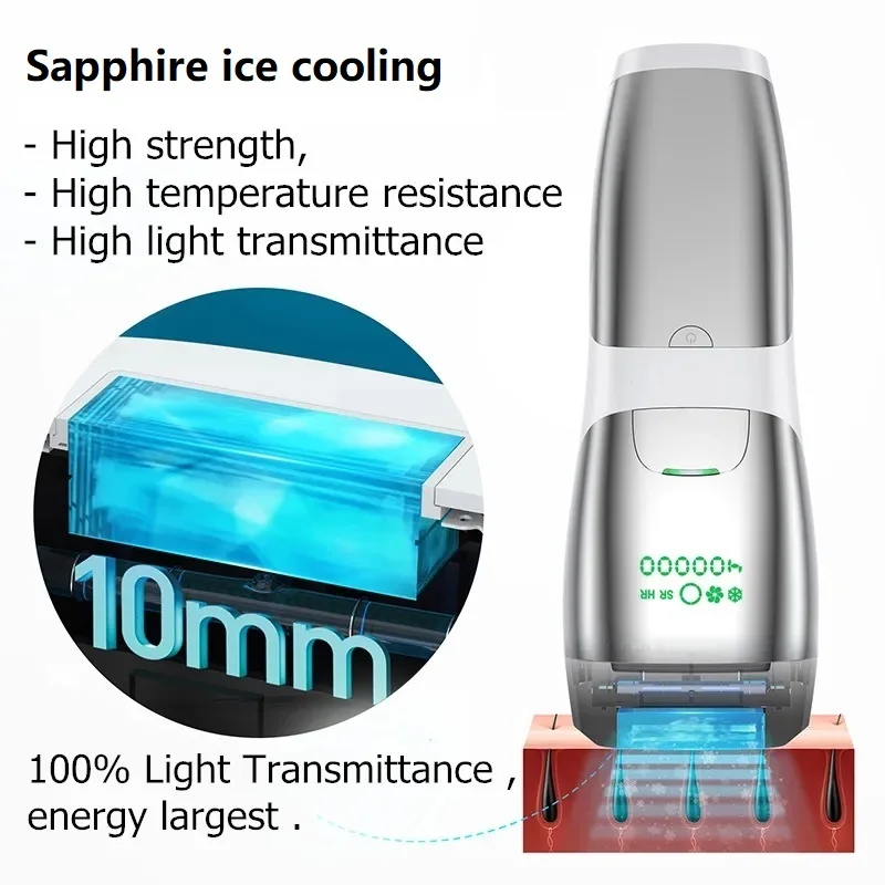 Sapphire ice cooling 510k Laser Ipl Permanent Hair Removal Portable Handheld Hair Laser Removal Epilator Device