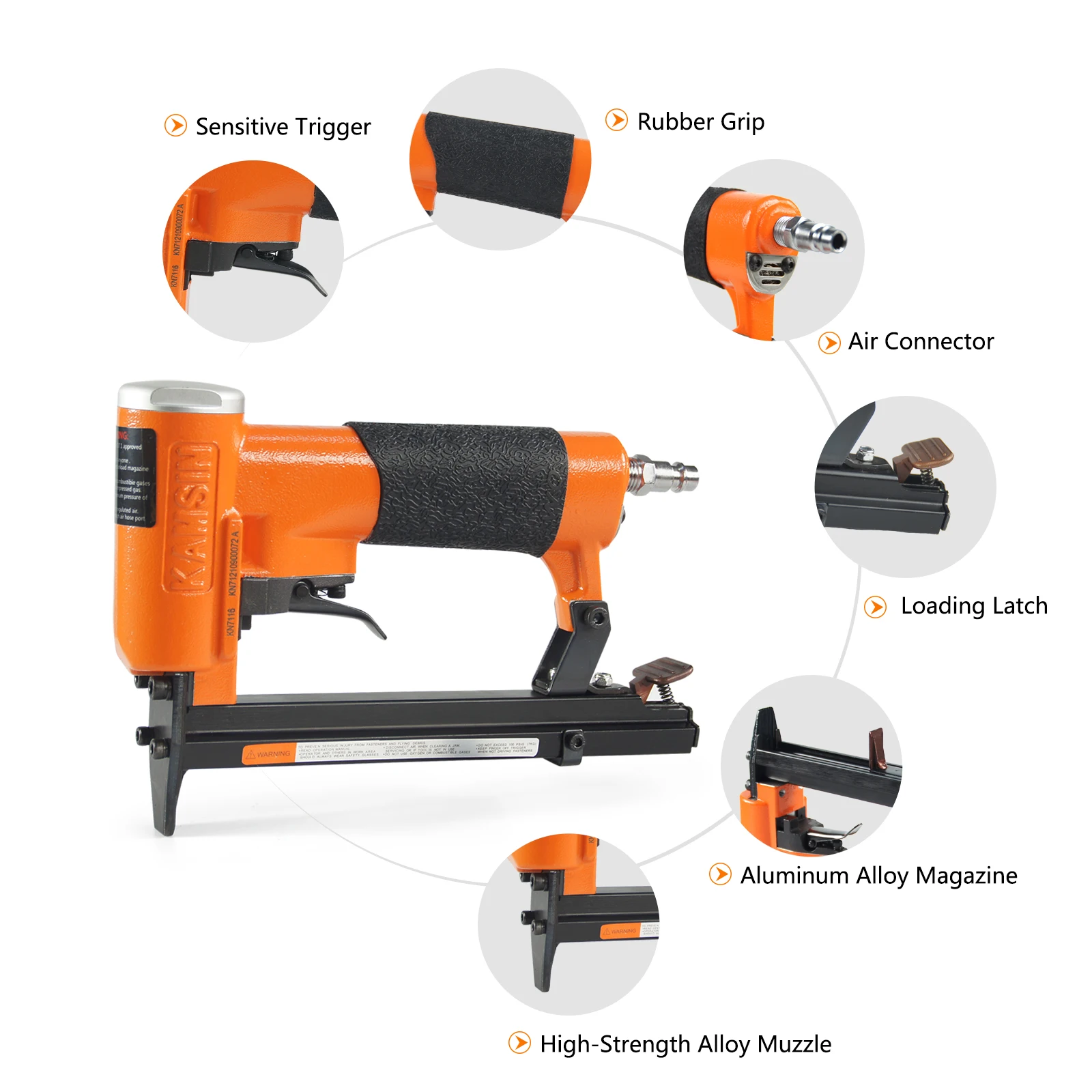 N7116  22 Gauge 3/8' Crown 6-16mm leg Pneumatic Upholstery Stapler Upholstery staple gun Carpet 7116 Fine Wire Stapler