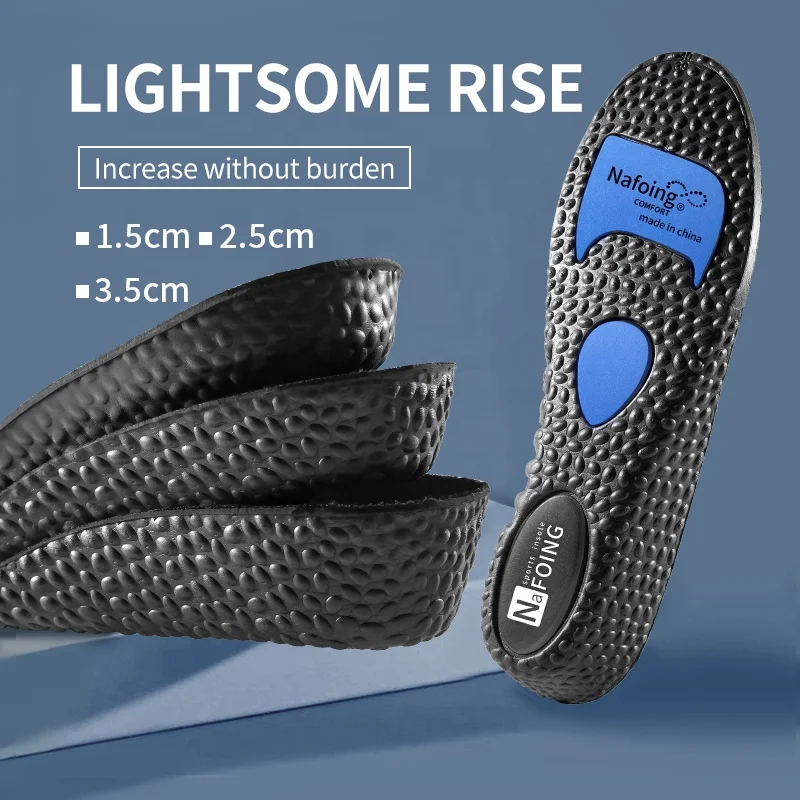 Height Increase Insoles for Shoes EVA Memory Foam Shoes Pad Breathable Orthopedic Heel Lift Insole for Sport Running Care