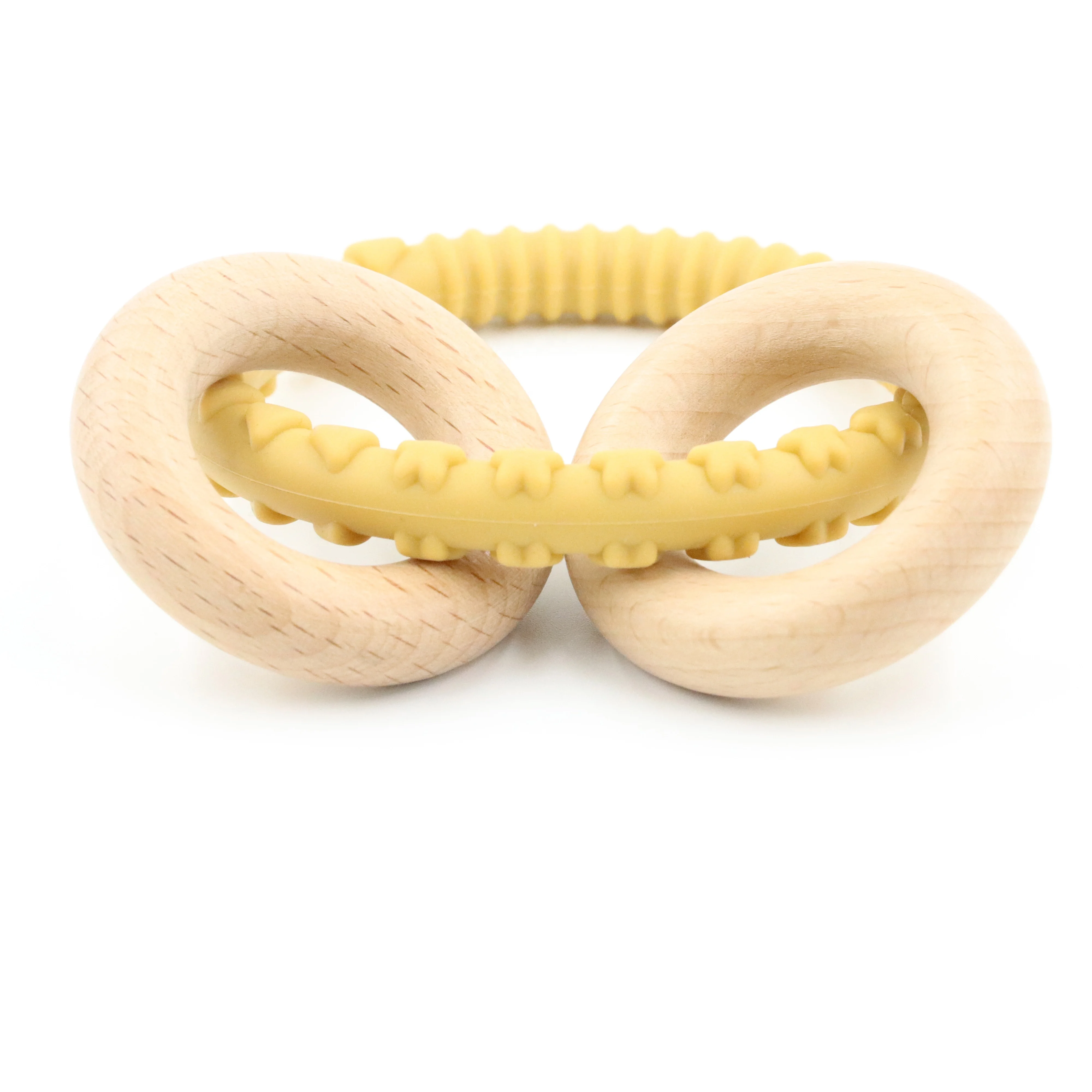 Натуральное большое деревянное кольцо, детская погремушка, экологически чистое Силиконовое детское кольцо-прорезыватель, погремушка