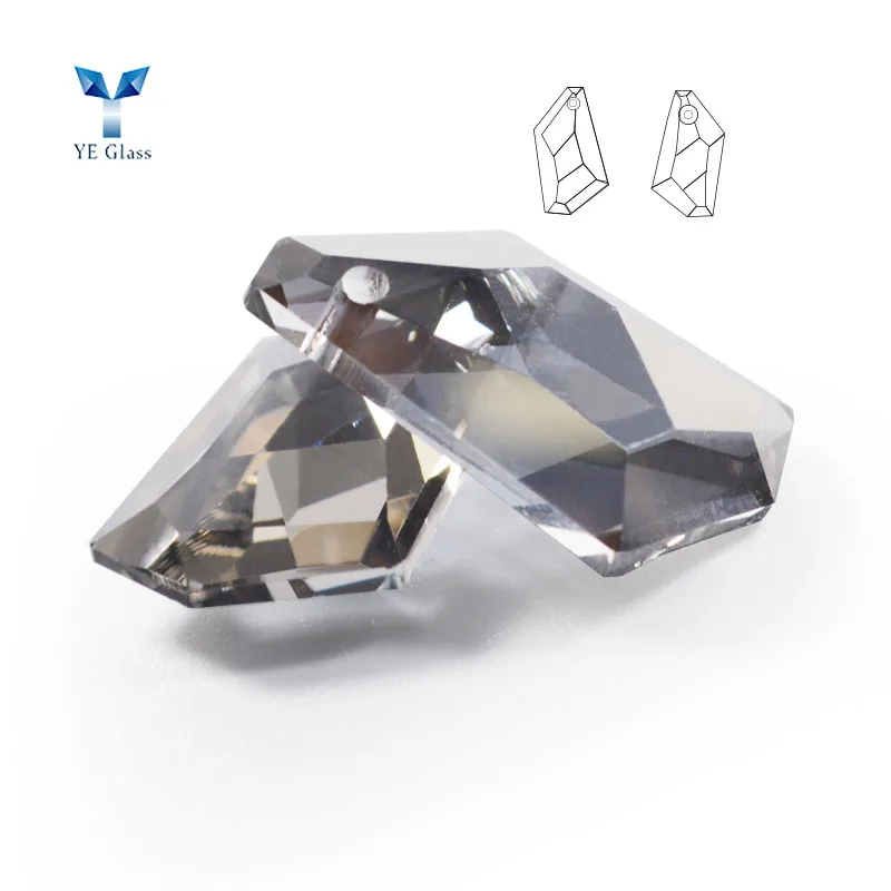 Crystal Jewelry Parts Necklace Pendant Transparent Prism Pendant