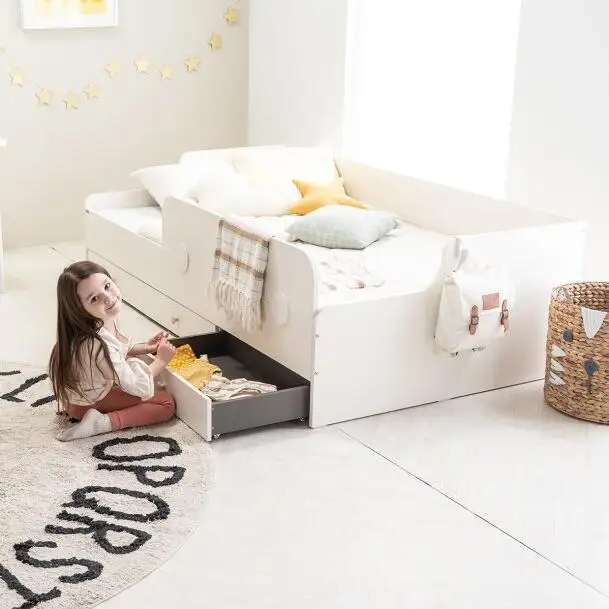 LM KIDS New Zealand pine can be customizable logo bedroom high quality modern design children storage beds