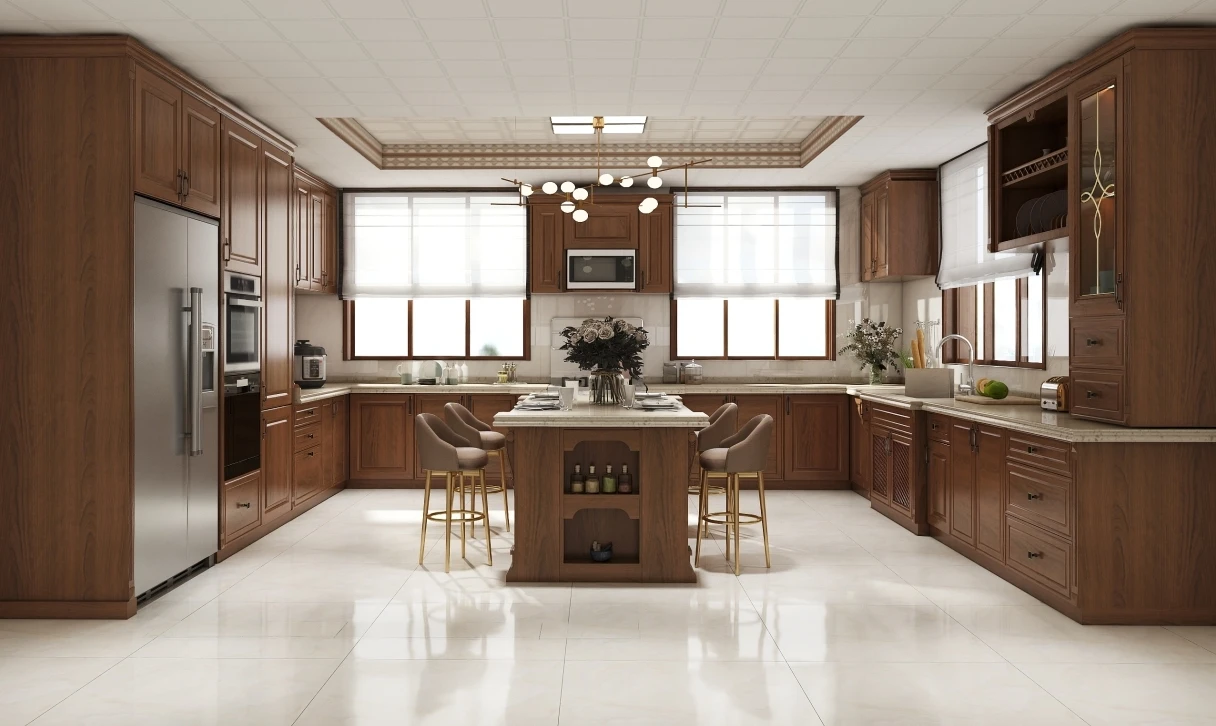 Hot Selling Modern Designs Modular Kitchen Cabinet Solid Wood Lacquer Kitchen Furniture