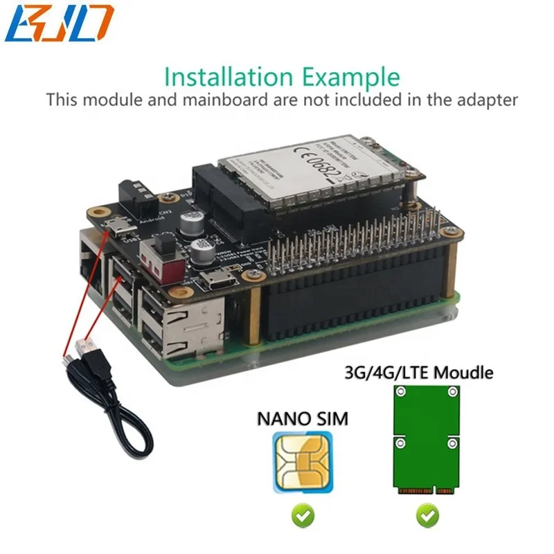 4G 3G LTE WWAN модуль модем Mini PCI-E MPCIe беспроводной адаптер карты NANO SIM Слот для Raspberry Pi 4 3 2 B + A Zero