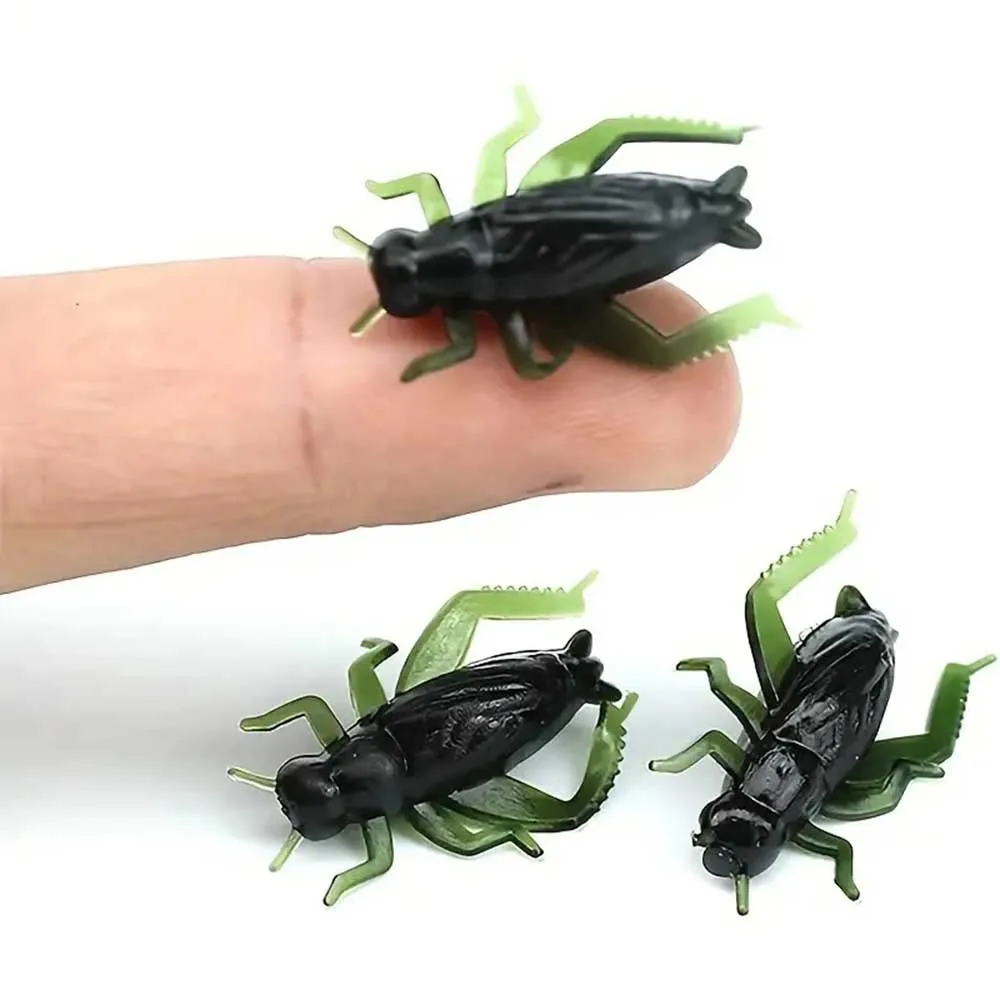 wholesale 20Pcs/bag Black Cricket Shape Fishing Soft Lures Super Simulate Insect Artificial Bait
